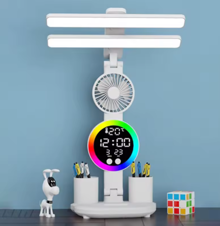 LAMPARA DE ESCRITORIO CON LUZ LED Y VENTILADOR